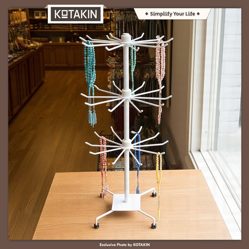 Rak Display Aksesoris Putar 3 Susun